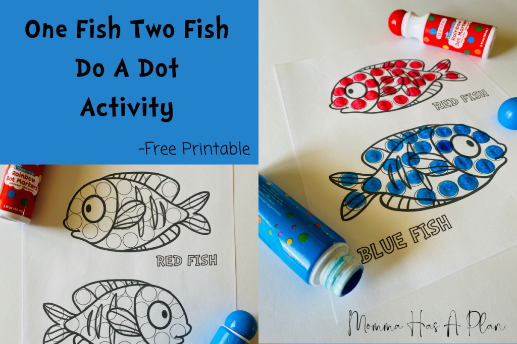 Dr. Seuss one fish two fish do a dot activity