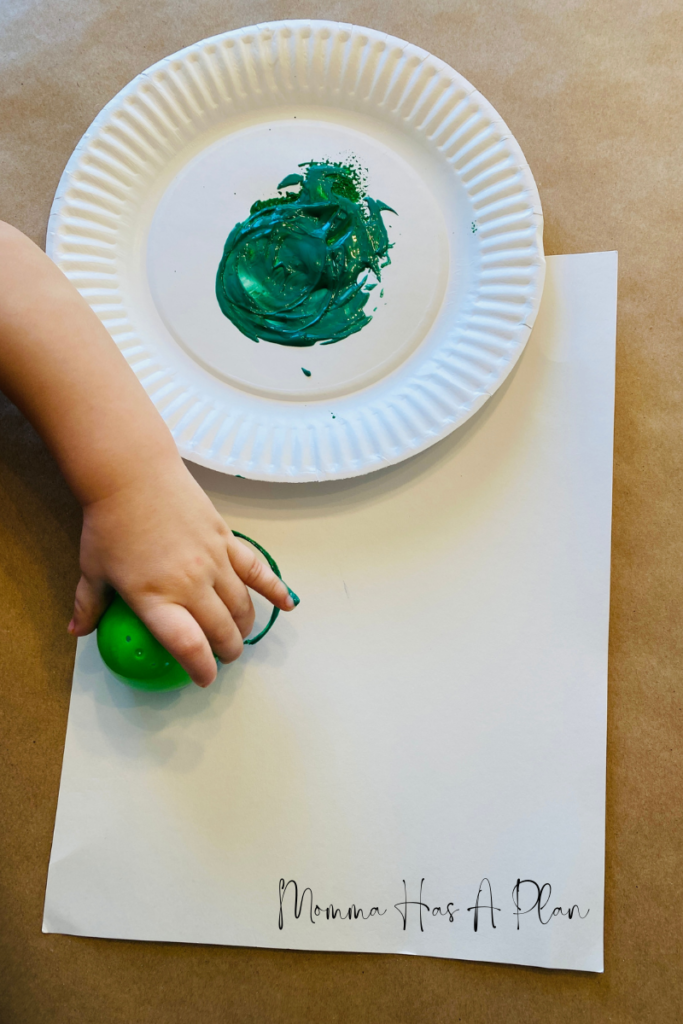 Stamping shapes for green eggs and ham activity