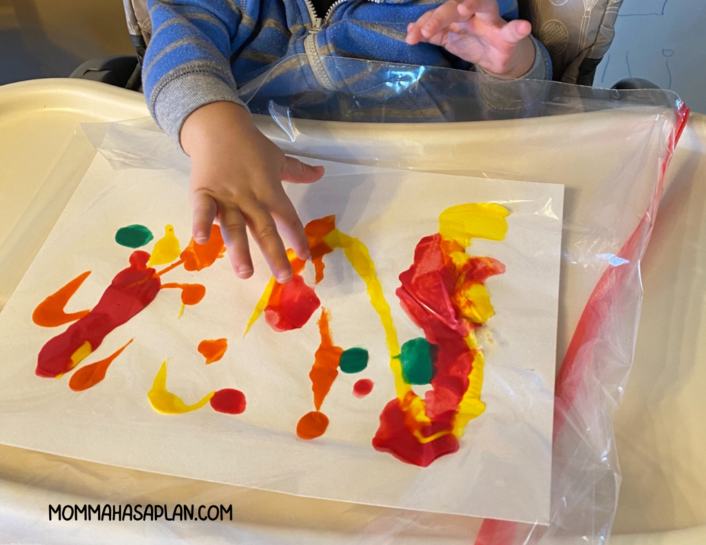 Mess free painting with toddler